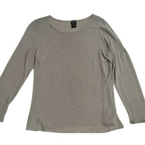 Eileen Fisher Italian Yarn Mesh Knit Top Seafoam Green Size M